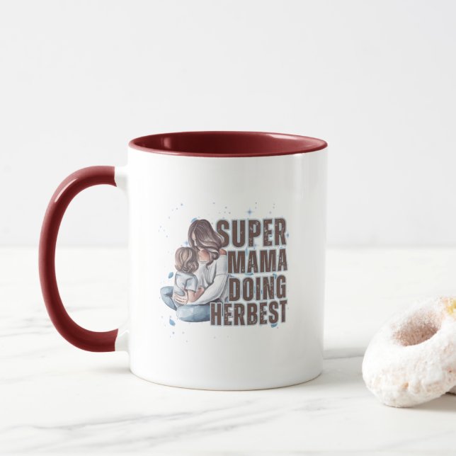 Bonus Mamma Presentfylld Modern Typografi Mugg (Med munk)
