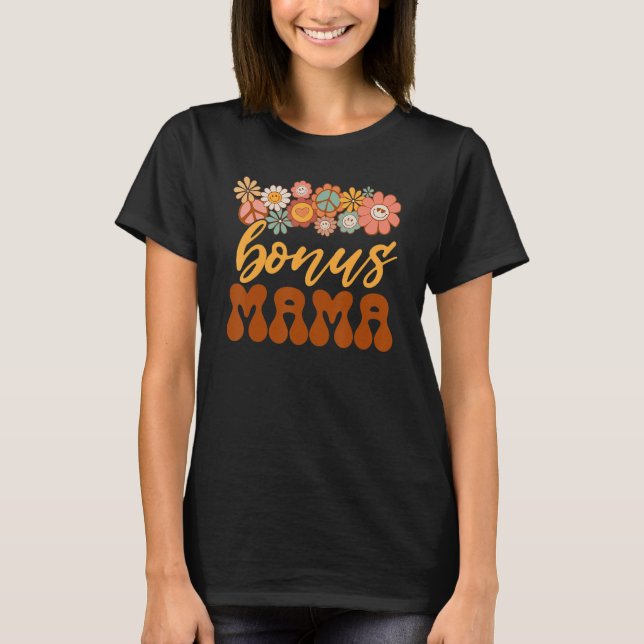 Bonus Mamma Retro Solros Hippie Stanna Groovy Posi T Shirt (Framsida)