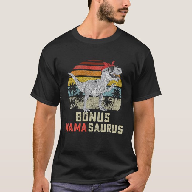 Bonus Mamma Saurus T Rex Mamasaurus Stepmamma Matc T Shirt (Framsida)