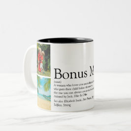 Bonus Mamma, Stepmamma Definition 4 Photo Collage Två-Tonad Mugg