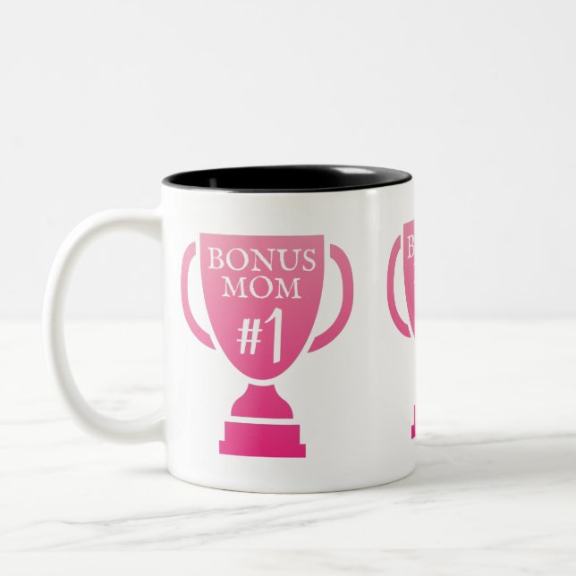 Bonus Mom #1 Trophy Mother's Day Två-Tonad Mugg (Vänster)