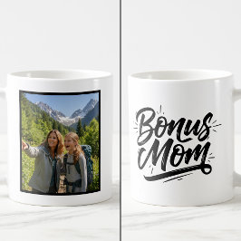 Bonus Mom Brush Script 1 Custom Photo Kaffemugg