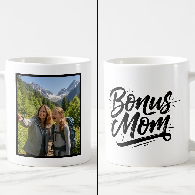Bonus Mom Brush Script 1 Custom Photo Kaffemugg (Skapare uppladdad)