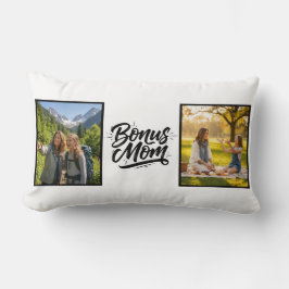 Bonus Mom Brush Script Two Photo Lumbarkudde