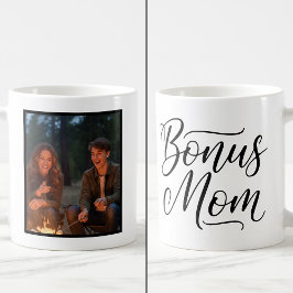 Bonus Mom Elegant Cursive 1 Custom Photo Kaffemugg