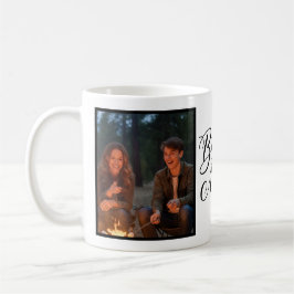 Bonus Mom Elegant Cursive Two Photo Kaffemugg