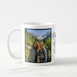 Bonus Mom Promoted Elegant Cursive Two Photo Kaffemugg