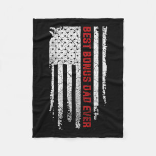 Bonus Pappa - Amerikanska USA flagga Fars dag Gift Fleecefilt
