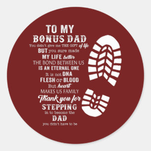 Bonus Pappa Fars dag från Stepdad för dotter Runt Klistermärke