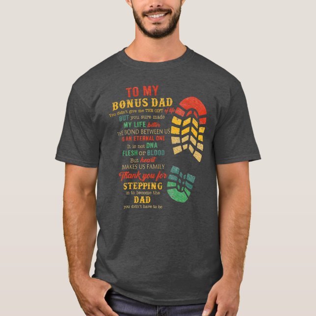 Bonus Pappa Fars dag från Stepdad retro T Shirt (Framsida)