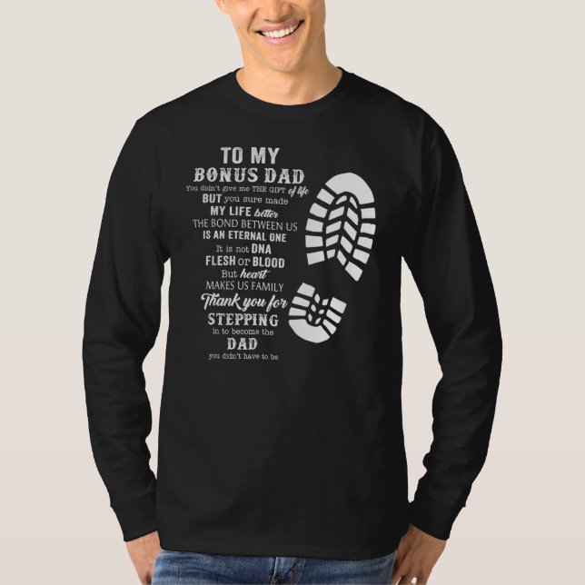 Bonus Pappa Fars dag Gift från Stepdad för T Shirt (Framsida)
