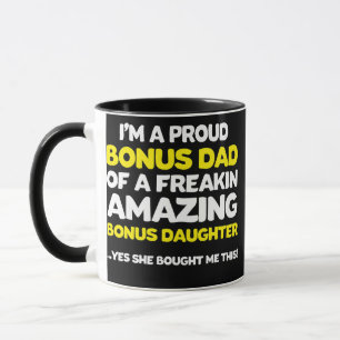 Bonus Pappa Fars dag Gift Stepdotter Stepdad Mugg