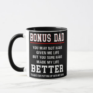 Bonus Pappa för Step Far på Birthday Pappor Mugg