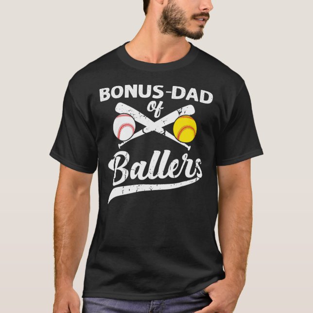 Bonus Pappa från Ballers Bonus Pappa från Baseball T Shirt (Framsida)
