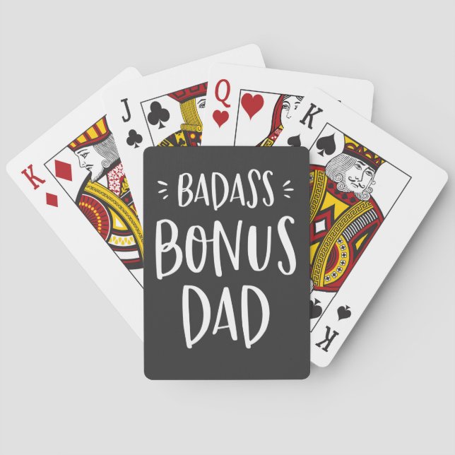 Bonus Pappa Quote Stepfather Coola Stepdad Gift Casinokort (Baksidan)