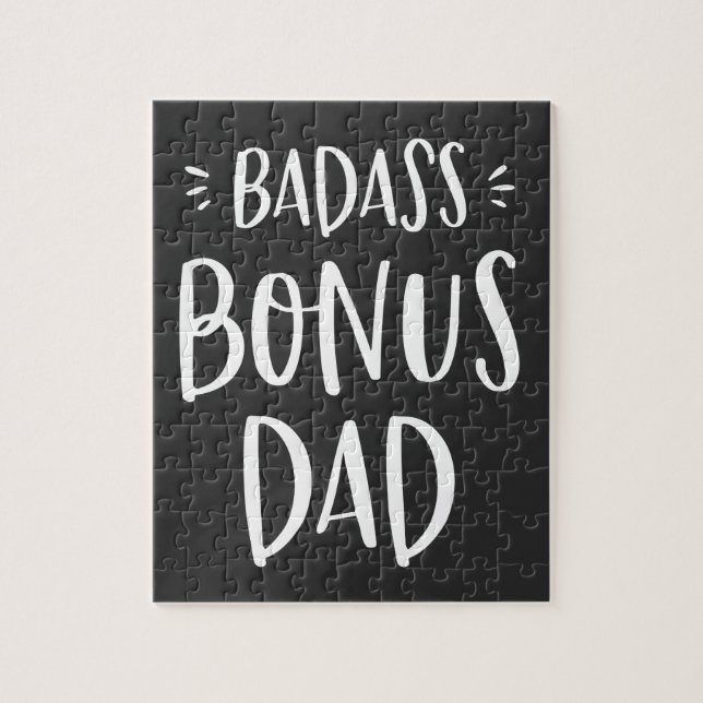 Bonus Pappa Roligt Stepdad Gift Fars dag Stepfathe Pussel (Vertikal)