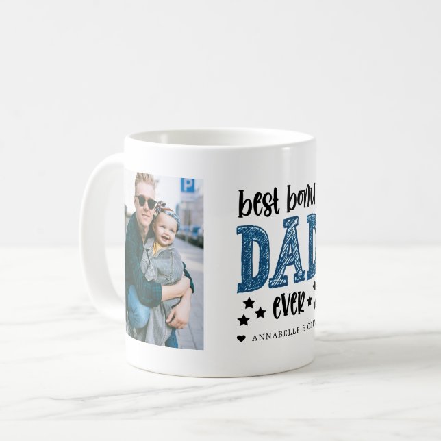 "Bonus Pappa" Steg Pappa Foto  Kaffemugg (Framsida vänster)