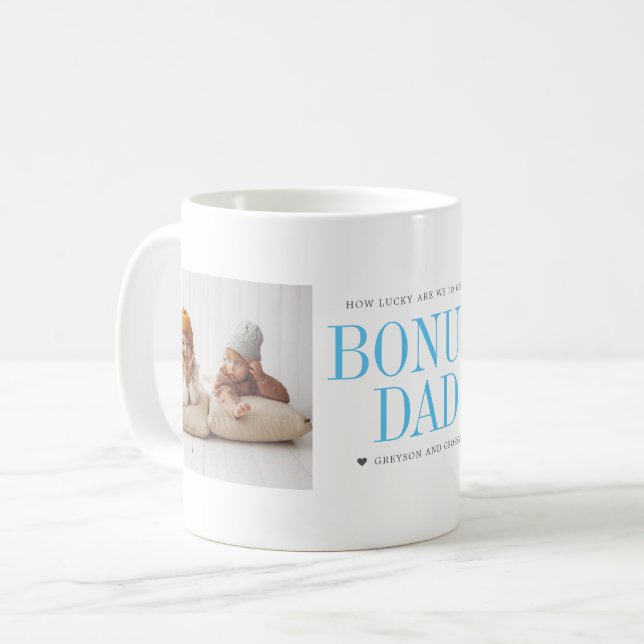 "Bonus Pappa" Steg Pappa | Två fotokollage Kaffemugg (Framsida vänster)
