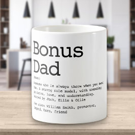 Bonus Pappa Stepdad definition Black and White Kaffemugg