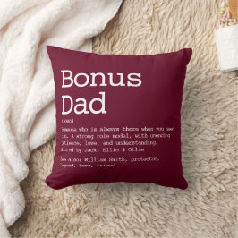 Bonus Pappa Stepdad Definition Burgundy Red Kudde