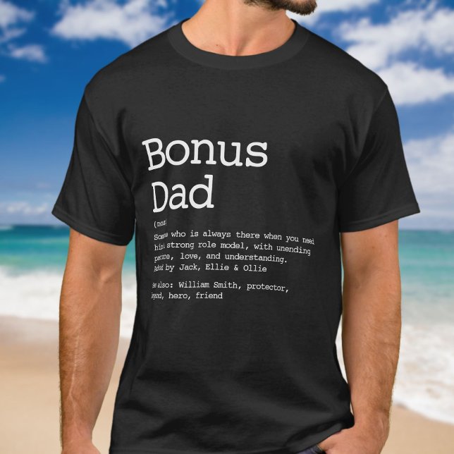 Bonus Pappa Stepdad Definition Modern T Shirt (Skapare uppladdad)
