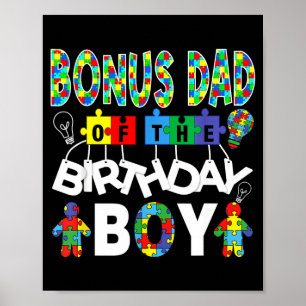 Bonus pappa till födelsedags pojken autism medvete poster