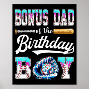 Bonus Pappa Till Födelsedags Pojken Baseboll Glass Poster