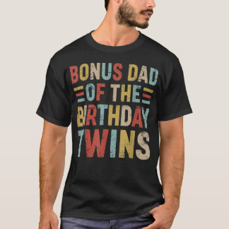 Bonus Pappa Till Födelsedags Tvillingar Familj Mat T Shirt
