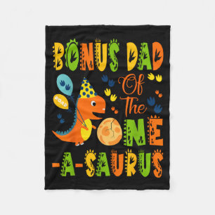 Bonus pappa till one-a-saurus 1-års födelsedagsdin fleecefilt