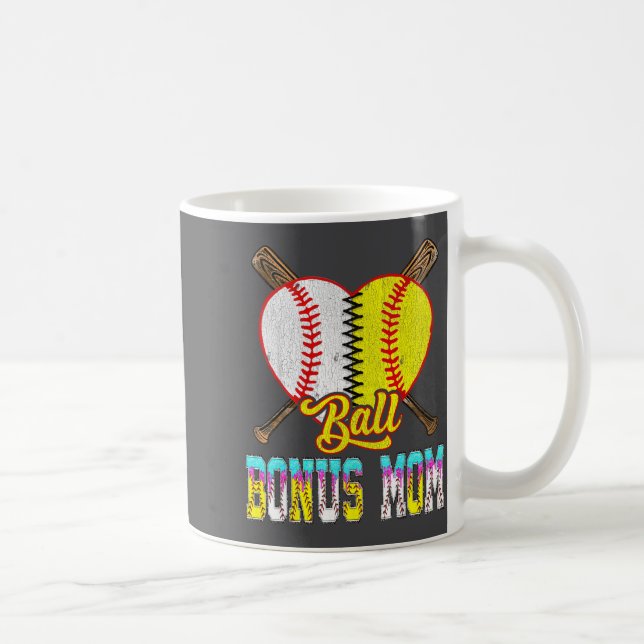 Bonusmamma för båda halva baseboll softboll glass kaffemugg (Höger)