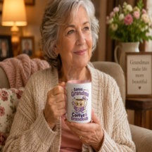 Bonusmormor Körs På Kaffe Och Barnbarn Roligt