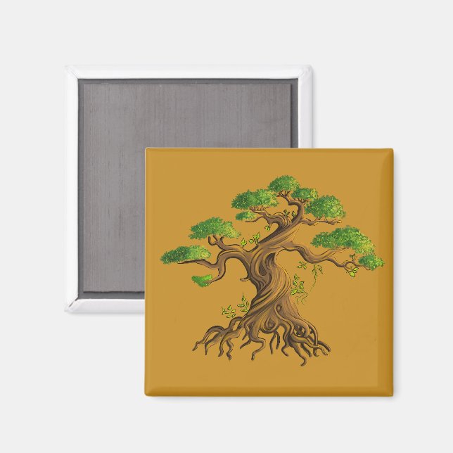 Bonzaï géant en dessin couleurs magnet (Front/Back)