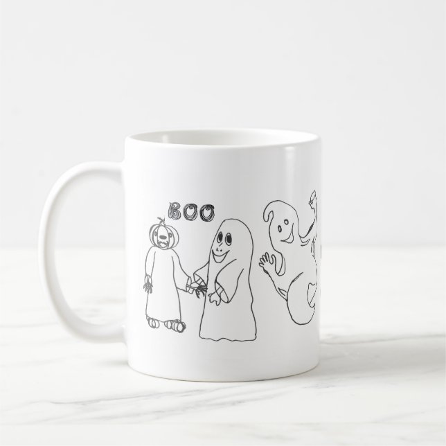 BOO 3 Söta spöktrick eller behandlingar Kaffemugg (Vänster)
