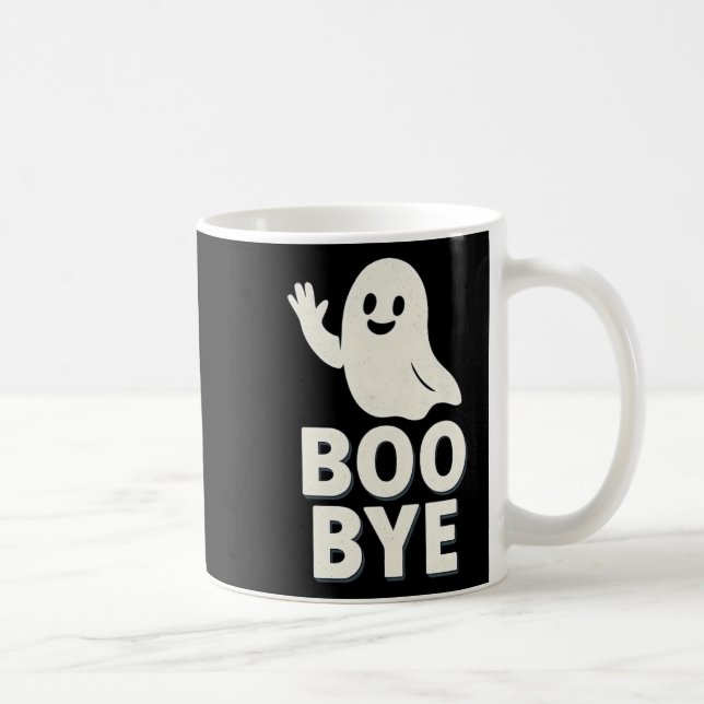 Boo Adjö Ghost Halloween-grafik Skriv ut Kaffemugg (Höger)