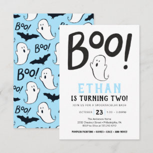 Boo! Andra Födelsedagsfestens Halloween-inbjudan Inbjudningar