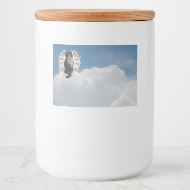 Boo Angel 7 x 5 cm etikett för matbehållare (Framsida)