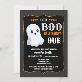 Boo är Nästan Framför Cute Ghost Halloween Baby Sh Inbjudningar