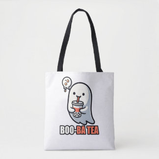 Boo-Ba Tea Ghost – Lekfull Halloween Boba Älskare Tygkasse