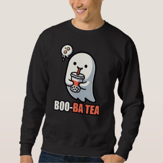 Boo-Ba Tea Ghost – Playful Halloween Boba Lover De Lång Ärmad Tröja
