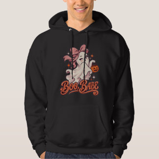 Boo Babe Rosa Spöke Halloween Hoodie