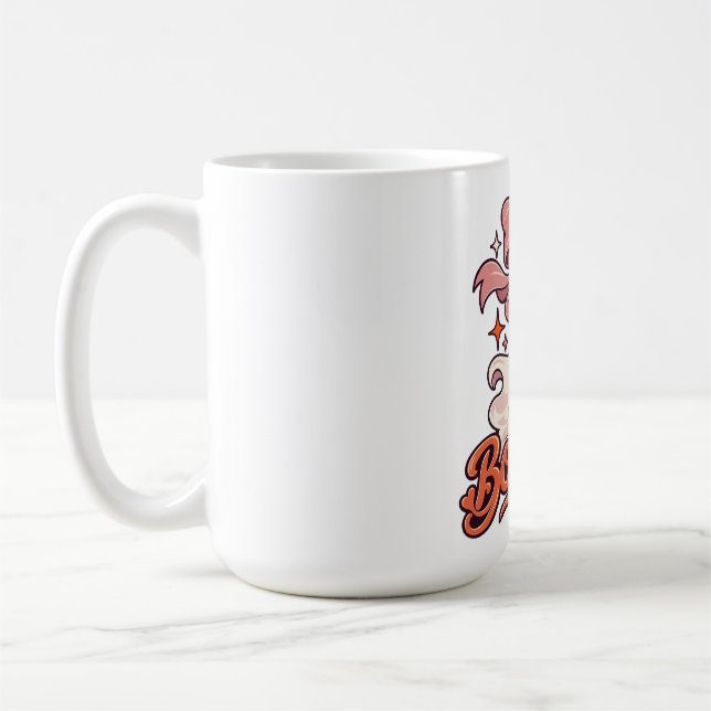 Boo Babe Rosa Spöke Halloween Kaffemugg (Vänster)