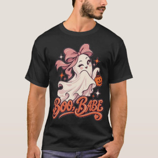 Boo Babe Rosa Spöke Halloween T Shirt