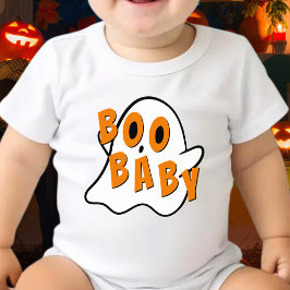 Boo Baby Kids Ghost Halloween White T Shirt