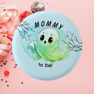Boo Baby Shower Halloween Blå Tematisk Mysig Fest Knapp