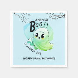 Boo Baby Shower Halloween Blue Theter Cute Party Pappersservett