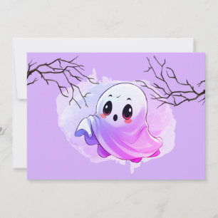 Boo Baby Shower Halloween Lila Tematiserad Mysig F Tack Kort