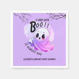 Boo Baby Shower Halloween Lila Thécute Party Pappersservett