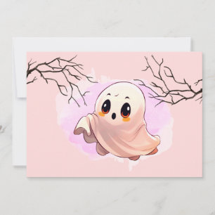 Boo Baby Shower Halloween Rosa themed Cute Party Tack Kort