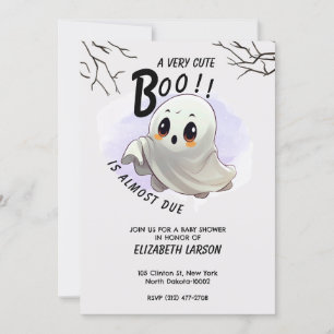 Boo Baby Shower Halloween-tema Rolig Födelsedagsfe Inbjudningar