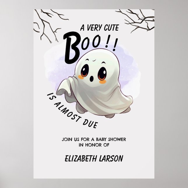 Boo Baby Shower Halloween themed Cute Party Poster (Framsidan)